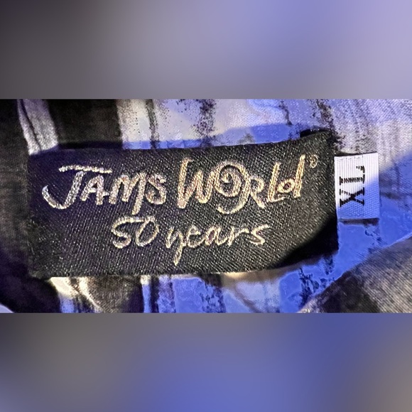 JAMS WORLD 50 Years Retro Rayon 80s Hawaiian Surf Button Down Short Sleeve Shirt - Picture 6 of 7